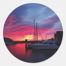 Coucher de soleil sur la marina de Hartlepool