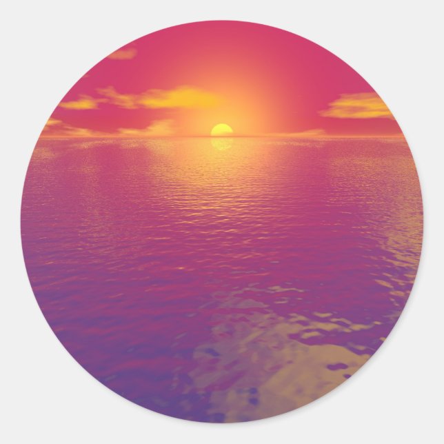 Sticker Rond Coucher du soleil (Devant)