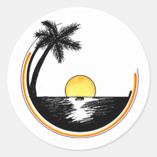 Sticker Rond Coucher du soleil de cercle