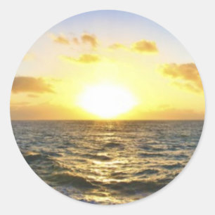 Sticker Rond Coucher du soleil hawaïen