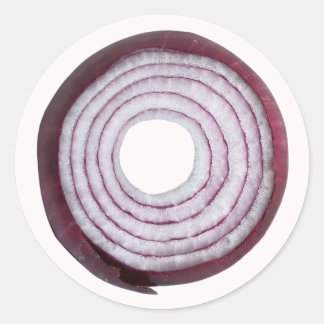 Sticker Rond Couches d'oignon rouge - véritable oignon pourpre