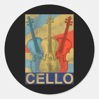 Sticker Rond Coucou pour Joueur de violoncelle Musiciennes Fill