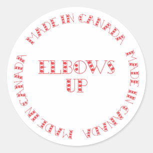 Sticker Rond Coudes Rouges Réalisées Au Canada
