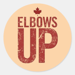 Sticker Rond Coudes vers le haut - Tenez bon pour le Canada