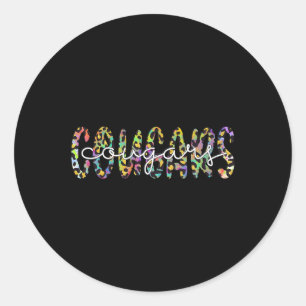 Sticker Rond Cougars School Sports Fan Team Spirit Mascot Cadea