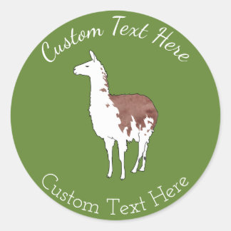 Sticker Rond Couleur Arrière - plan Llama U-Pick