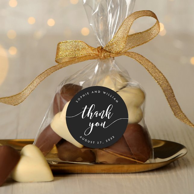 Sticker Rond Couleur Arrière - plan modifiable du Merci de scri (Créateur téléchargé)