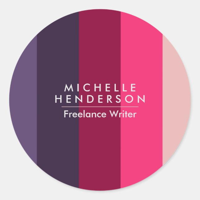 Sticker Rond Couleur Bleu Couleur Gradiente Bandes (Devant)