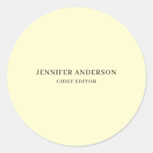 Sticker Rond Couleur crème Moderne Minimaliste Uni Professionne