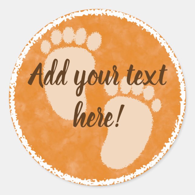 Sticker Rond Couleur d'aquarelle de chute de baby shower person (Devant)