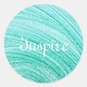 Sticker Rond couleur d'aquarelle texture de ligne courbe