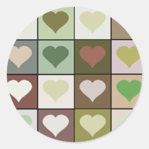 Sticker Rond Couleur de camouflage de l'armée motif de coeur