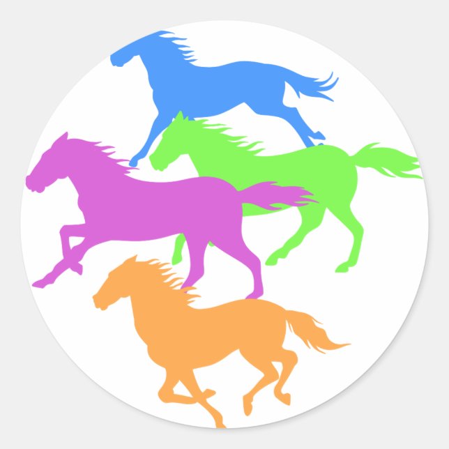 Sticker Rond Couleur de course des chevaux - Choisir la couleur (Devant)