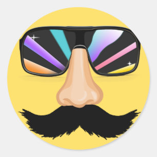 Sticker Rond Couleur de la face cool