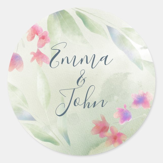 Sticker Rond Couleur de l'eau Plumeria (Devant)