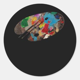 Sticker Rond Couleur d'eau de l'artiste de la palette de peintu