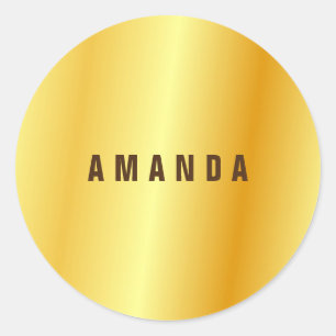 Sticker Rond Couleur d'or minimaliste professionnelle ajoutez v