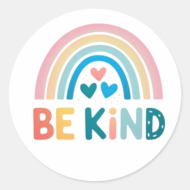 Sticker Rond Couleur Douceur arc-en-ciel (Devant)