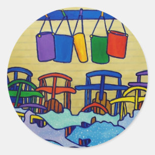 Sticker Rond Couleur du Vermont o par Piliero