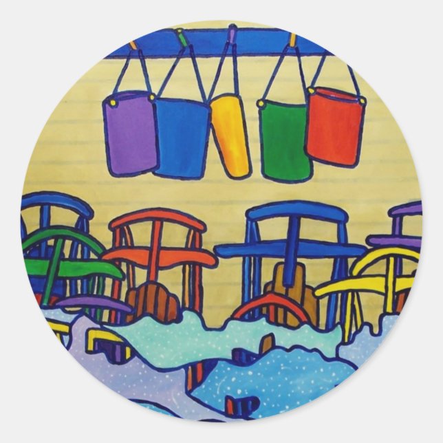 Sticker Rond Couleur du Vermont o par Piliero (Devant)