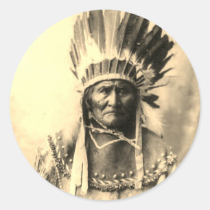 Sticker Rond Couleur Geronimo Sepia