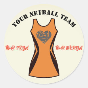 Sticker Rond Couleur personnalisable Équipe Netball Personnalis