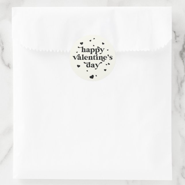 Sticker Rond Couleur personnalisée Heureuse Sainte-Valentin Cla (Sac)