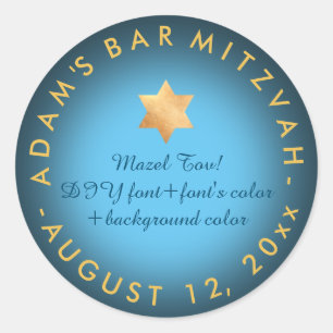 Sticker Rond Couleur PixDezines Bar Mitzvah/Bat mitzvah/do-it-y
