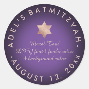 Sticker Rond Couleur PixDezines Bar Mitzvah/Bat mitzvah/do-it-y