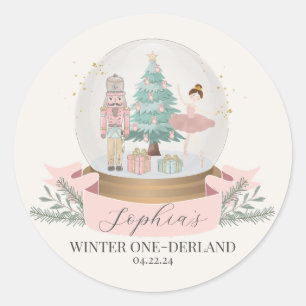 Sticker Rond couleur rose onederland premier anniversaire