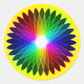 Sticker Rond Couleur Roue Arrondi Arc-en-ciel Halo hypnotique