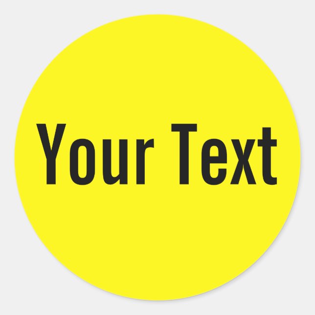 Sticker Rond COULEUR SEULEMENT | citron + votre texte (Devant)