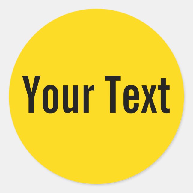 Sticker Rond COULEUR SEULEMENT | jaune + votre texte (Devant)