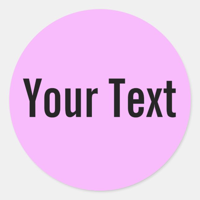 Sticker Rond COULEUR SEULEMENT | rose clair + votre texte (Devant)