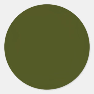 Sticker Rond Couleur solide vert olive foncé