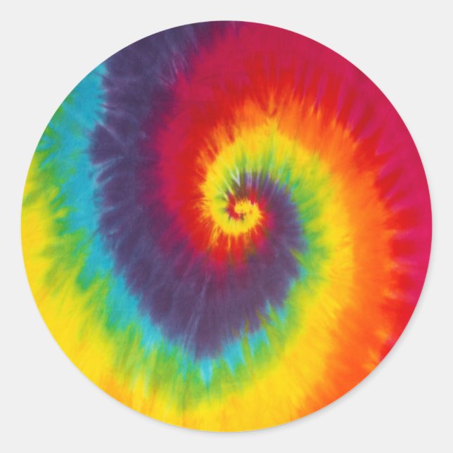 Sticker Rond Couleur Super Cool Rainbow Swirl Tie (Devant)
