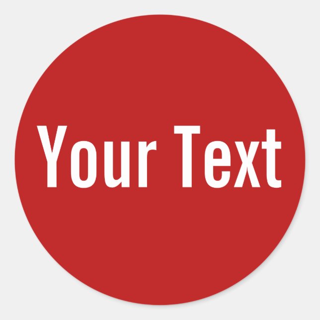 Sticker Rond COULEUR UNIQUEMENT| rouge + votre texte (Devant)