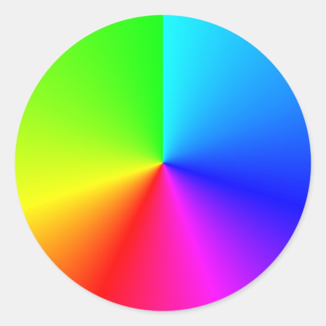 Sticker Rond Couleurs arc-en-ciel lumineuses Dégradé radial (Devant)