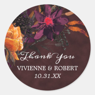 Sticker Rond Couleurs Automne Mariage Favoriser Merci