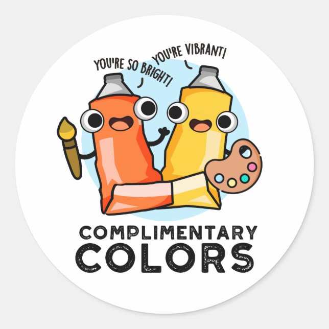 Sticker Rond Couleurs Compliables Funny Paint Pun (Devant)