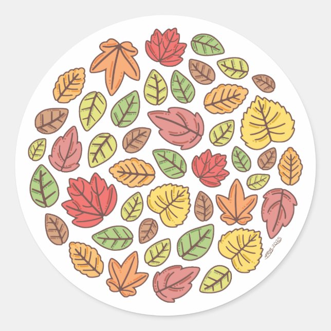 Sticker Rond Couleurs d'automne (Devant)