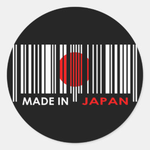 Sticker Rond Couleurs de drapeau du code barre JAPON Design fon