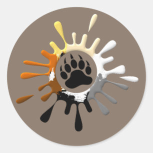 Sticker Rond Couleurs de la fierté de l'ours