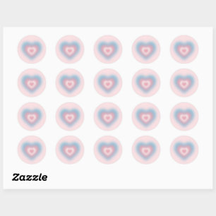 Sticker Rond Couleurs du drapeau transversal sur un coeur flou