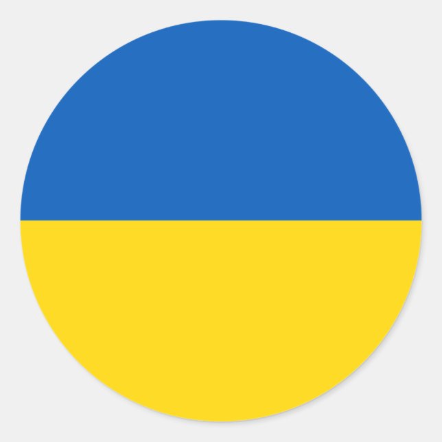 Sticker Rond Couleurs du drapeau ukrainien (Devant)