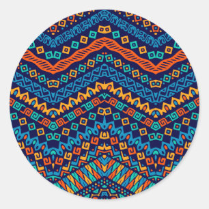 Sticker Rond Couleurs funèbres motifs d'ethnie africaine