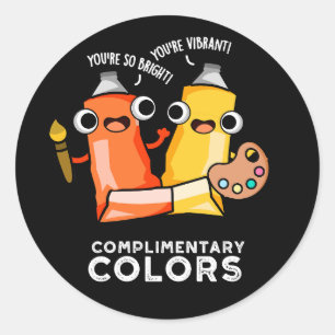 Sticker Rond Couleurs gratuites Funny Paint Pun Dark BG
