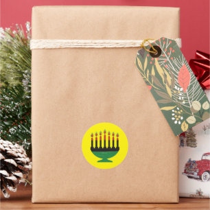 Sticker Rond Couleurs Kwanzaa Kinara