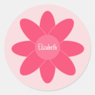 Sticker Rond Couleurs mignonnes de rose Nom de la fleur Arrière