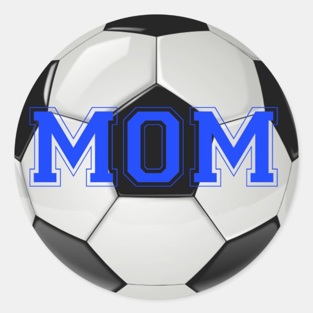 Sticker Rond Couleurs personnalisées de maman de football (Devant)
